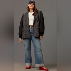 Anthropologie Maeve Mixed Media Relaxed Jacket